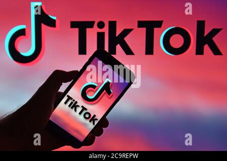 Munich, Deutschland. 02nd Aug, 2020. TikTok themed image. TikTok, also known in China as Douyin, is a Chinese video portal for lip-syncing music videos and other short video clips that also offers functions of a social network. TikTok is available as a mobile app for the operating systems Android and iOS. The parent company is Beijing Bytedance Technology. | usage worldwide Credit: dpa/Alamy Live News Stock Photo