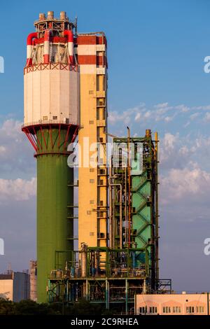 Chemical factory. Plant for production of ammonia and nitrogen fertilization. Stock Photo