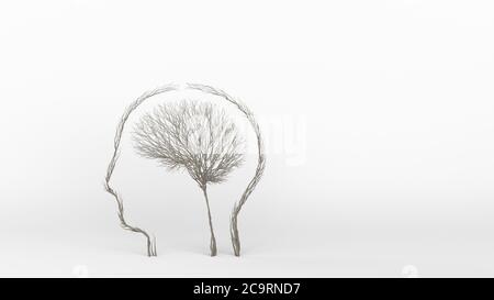 Brain tree concept 3d rendering Stock Photo - Alamy