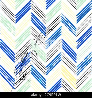 abstract background, with strokes and splashes, seamless zigzag pattern Stock Vector