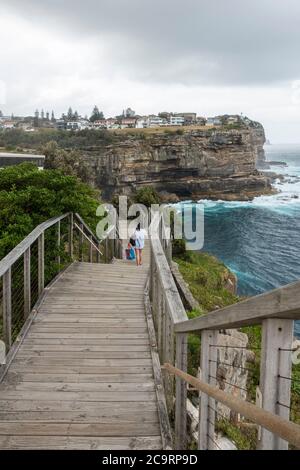 Boardwalk along Diamond Bay Reserve, Vaucluse, Sydney, Australia Stock Photo