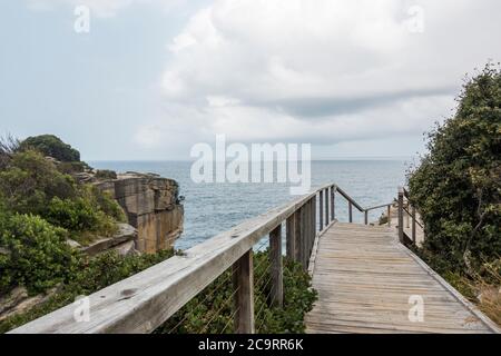 Boardwalk along Diamond Bay Reserve, Vaucluse, Sydney, Australia Stock Photo