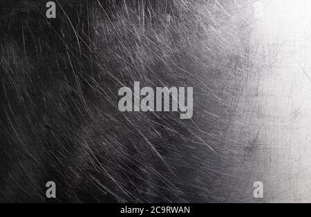 Old metal background, brushed metal texture with scratches Stock Photo