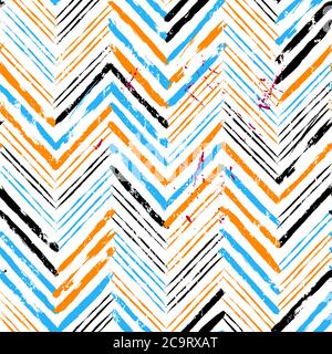 abstract geometric background pattern, with strokes and splashes, zigzag, seamless Stock Vector