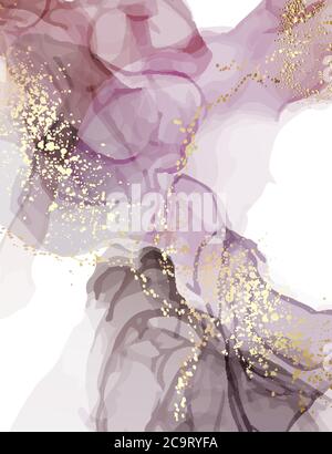 Abstract dusty violet liquid marble or watercolor background with