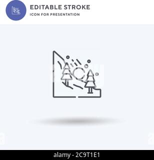 Avalanche icon vector, filled flat sign, solid pictogram isolated on white, logo illustration. Avalanche icon for presentation. Stock Vector