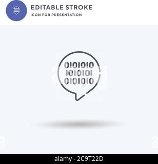 Binary Code icon vector, filled flat sign, solid pictogram isolated on white, logo illustration. Binary Code icon for presentation. Stock Vector