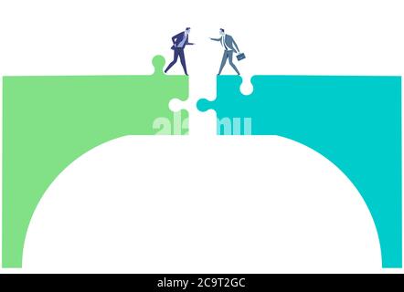 Partnership symbol connection - vector illustration Stock Vector