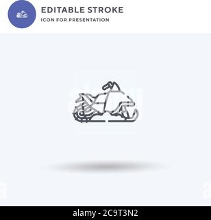 Snowmobile icon vector, filled flat sign, solid pictogram isolated on white, logo illustration. Snowmobile icon for presentation. Stock Vector