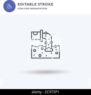 Pollution icon vector, filled flat sign, solid pictogram isolated on white, logo illustration. Pollution icon for presentation. Stock Vector