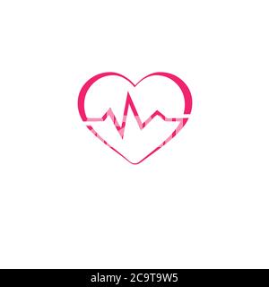 Cardiology illustration vector logo design medical healthcare pharmacy and clinic logo symbols. Stock Vector