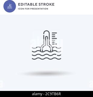 Thermometer icon vector, filled flat sign, solid pictogram isolated on white, logo illustration. Thermometer icon for presentation. Stock Vector