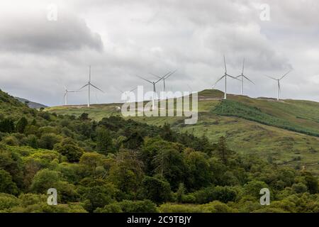 Kilgarvan, Kerry, Ireland. 01st August, 2020. Wind farm outside KIlgarvan, Co. Kerry, Ireland. Credit; David Creedon / Alamy Stock Photo