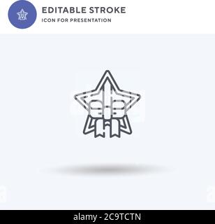 Star icon vector, filled flat sign, solid pictogram isolated on white, logo illustration. Star icon for presentation. Stock Vector