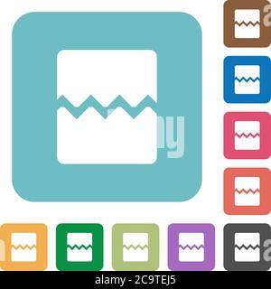 Page break white flat icons on color rounded square backgrounds Stock Vector