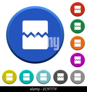 Page break round color beveled buttons with smooth surfaces and flat white icons Stock Vector