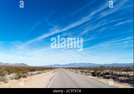 Morning Star Mine Road in the Mojave National Preserve, Mojave Desert, California, USA Stock Photo