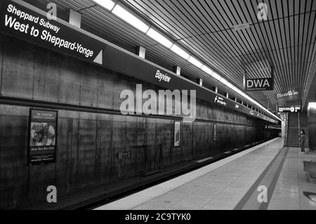 Subway station platform in Toronto Stock Photo