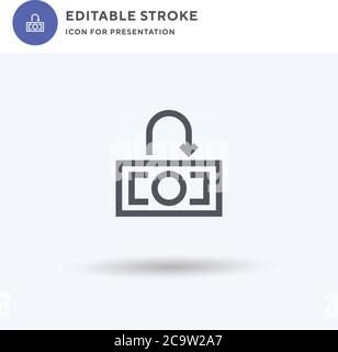 Refund icon vector, filled flat sign, solid pictogram isolated on white, logo illustration. Refund icon for presentation. Stock Vector