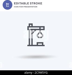 Gallows icon vector, filled flat sign, solid pictogram isolated on white, logo illustration. Gallows icon for presentation. Stock Vector