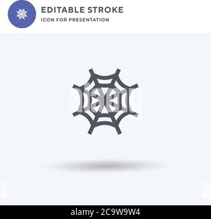 Cobweb icon vector, filled flat sign, solid pictogram isolated on white, logo illustration. Cobweb icon for presentation. Stock Vector