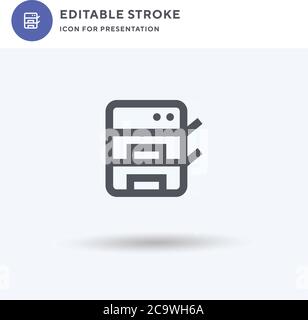 Copy Machine icon vector, filled flat sign, solid pictogram isolated on white, logo illustration. Copy Machine icon for presentation. Stock Vector