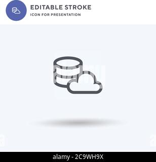 Cloud Data icon vector, filled flat sign, solid pictogram isolated on white, logo illustration. Cloud Data icon for presentation. Stock Vector
