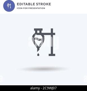 Filtration icon vector, filled flat sign, solid pictogram isolated on white, logo illustration. Filtration icon for presentation. Stock Vector