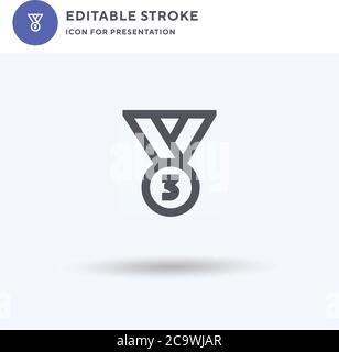 Third Prize icon vector, filled flat sign, solid pictogram isolated on ...