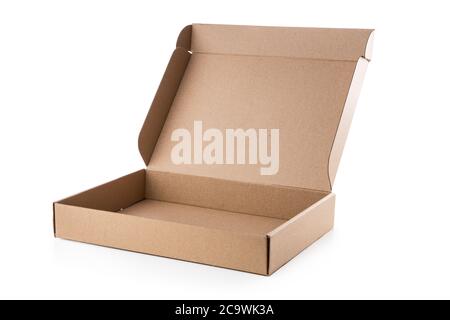 Opened paper box. Delivery package. Stock Photo