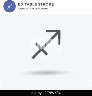 Sagittarius icon vector, filled flat sign, solid pictogram isolated on ...