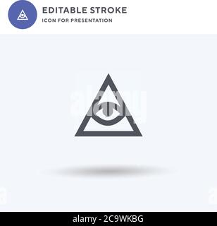 All Seeing Eye icon vector, filled flat sign, solid pictogram isolated on white, logo illustration. All Seeing Eye icon for presentation. Stock Vector