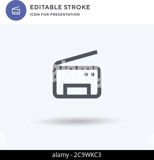 Copy Machine icon vector, filled flat sign, solid pictogram isolated on white, logo illustration. Copy Machine icon for presentation. Stock Vector