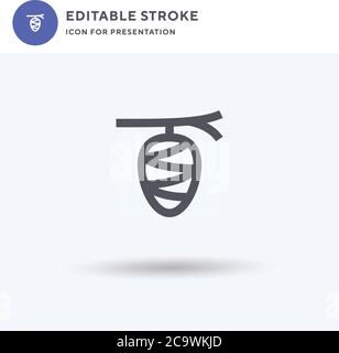Cocoon icon vector, filled flat sign, solid pictogram isolated on white, logo illustration. Cocoon icon for presentation. Stock Vector