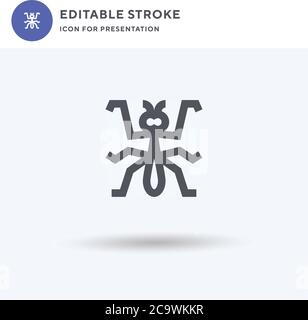 Mantis icon vector, filled flat sign, solid pictogram isolated on white, logo illustration. Mantis icon for presentation. Stock Vector