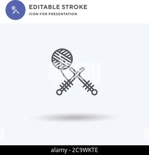 Knitting icon vector, filled flat sign, solid pictogram isolated on white, logo illustration. Knitting icon for presentation. Stock Vector