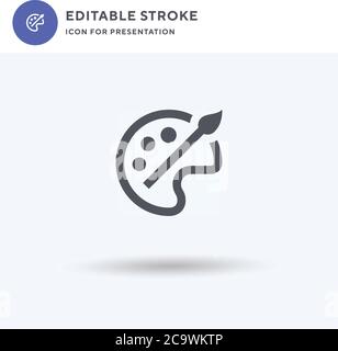 Fine Arts icon vector, filled flat sign, solid pictogram isolated on white, logo illustration. Fine Arts icon for presentation. Stock Vector