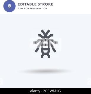 Earwig icon vector, filled flat sign, solid pictogram isolated on white, logo illustration. Earwig icon for presentation. Stock Vector