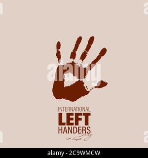 Vector Illustration of International lefthanders Day. August 13. Happy Left Handers Day Stock Vector