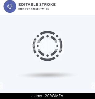 Asteroid Ring icon vector, filled flat sign, solid pictogram isolated on white, logo illustration. Asteroid Ring icon for presentation. Stock Vector