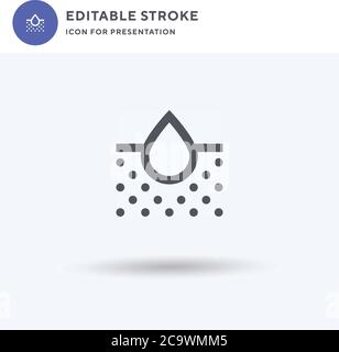 Humidity icon vector, filled flat sign, solid pictogram isolated on white, logo illustration. Humidity icon for presentation. Stock Vector