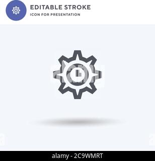 Productivity icon vector, filled flat sign, solid pictogram isolated on white, logo illustration. Productivity icon for presentation. Stock Vector