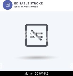 Not Equal icon vector, filled flat sign, solid pictogram isolated on white, logo illustration. Not Equal icon for presentation. Stock Vector