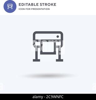 Plotter icon vector, filled flat sign, solid pictogram isolated on white, logo illustration. Plotter icon for presentation. Stock Vector