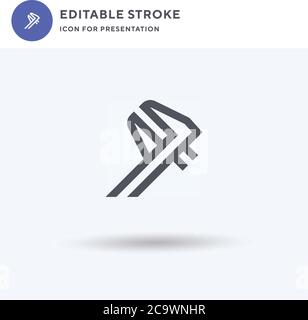 Caliper icon vector, filled flat sign, solid pictogram isolated on white, logo illustration. Caliper icon for presentation. Stock Vector