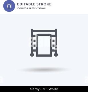 Heated Towel Rail icon vector, filled flat sign, solid pictogram isolated on white, logo illustration. Heated Towel Rail icon for presentation. Stock Vector