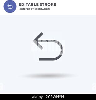 Undo icon vector, filled flat sign, solid pictogram isolated on white, logo illustration. Undo icon for presentation. Stock Vector