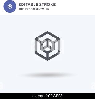 D Cube icon vector, filled flat sign, solid pictogram isolated on white, logo illustration. D Cube icon for presentation. Stock Vector