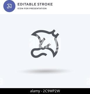 Stingray icon vector, filled flat sign, solid pictogram isolated on white, logo illustration. Stingray icon for presentation. Stock Vector