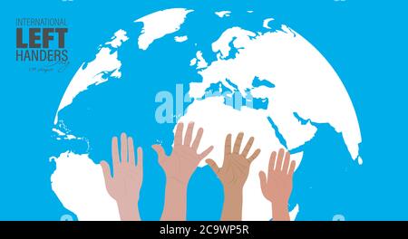 Vector Illustration of International lefthanders Day. August 13. Happy Left Handers Day Stock Vector